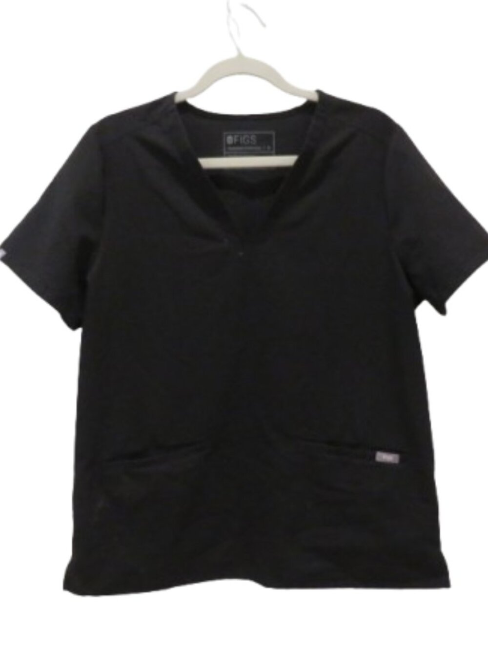 FIGS Casma Three Pocket Scrub Top in Black Size Medium Technical Comfort
